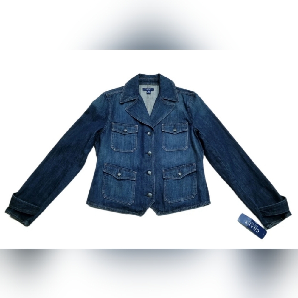 Chaps Ralph Lauren Denim 1978 Button-Down Jacket Women Medium Western Bikercore